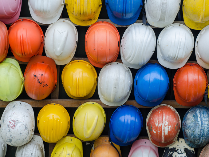 Colourful Construction hats