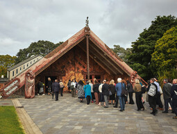 Tūwhitia Symposium 2024 delegates welcomed to Te Noho Kotahitanga marae at Unitec